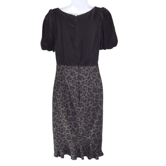 REBECCA TAYLOR Silk Wool Cheetah Me Good Print Sheath Pencil Dress - Picture 5 of 10